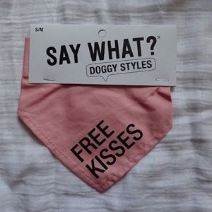 Say What Pink Free Kisses Dog Bandana S/M - NWT